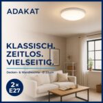 HAVA Deckenleuchte 2x E27 mit Metallrahmen – Wand- & Deckenmontage für Innenräume – Bild 3