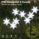 Fohil Solar Weihnachtsbeleuchtung Außen 4er Set mit 32 LED Schneeflocken – Gartendeko – Bild 2