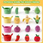 SAIMAND Baby Spielzeug 6–12 Monate: 16er Obst & Gemüse Plüsch-Set mit Rassel & Knisterpapier – Bild 9