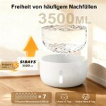 SIBAYS Katzenbrunnen 3.5L mit Ultraleise Pumpe & LED-Anzeige – Intelligenter Trinkbrunnen für Katzen & Hunde – Bild 2