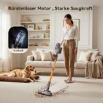 TechRise Akku-Staubsauger 45000Pa mit Anti-Tangle-Bürste – 60 Min Laufzeit für Tierhaare & Teppiche – Bild 2