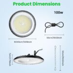 100W UFO LED Werkstattlampe 15000lm 6000K – Superhelle Hallenbeleuchtung IP65 – Bild 8