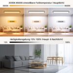SNADER LED Deckenleuchte 100x25cm Dimmbar – 36W Panel mit Fernbedienung & Hintergrundlicht – Bild 3