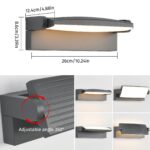 SANSHI 30W LED-Wandlampe mit 350° Schwenkpanel – IP65 Außenleuchte für Garten & Terrasse – Bild 2