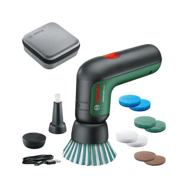 Bosch UniversalBrush Elektro-Reinigungsbürste – 10 Aufsätze für Bad, Küche & Haushalt