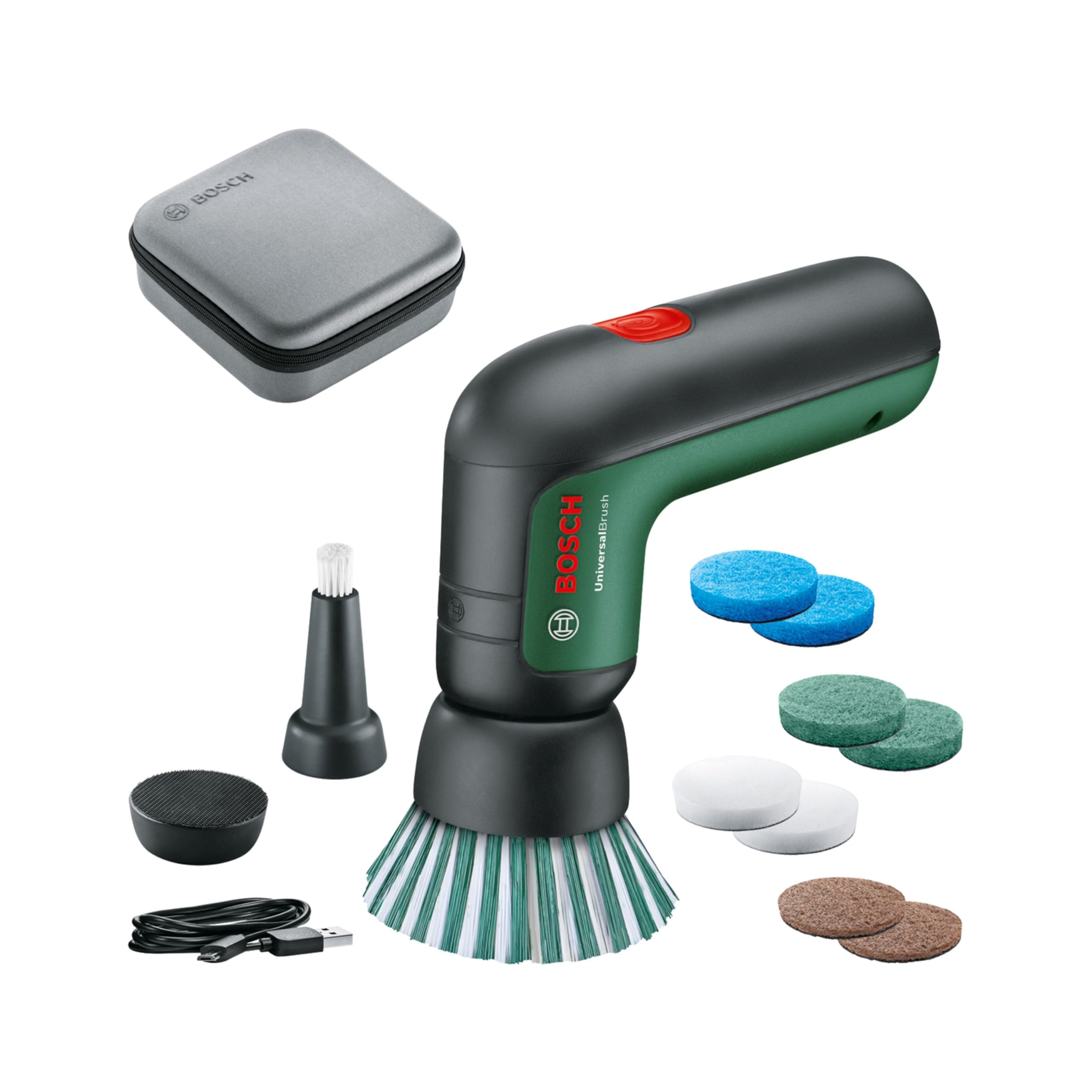 Bosch UniversalBrush Elektro-Reinigungsbürste – 10 Aufsätze für Bad, Küche & Haushalt