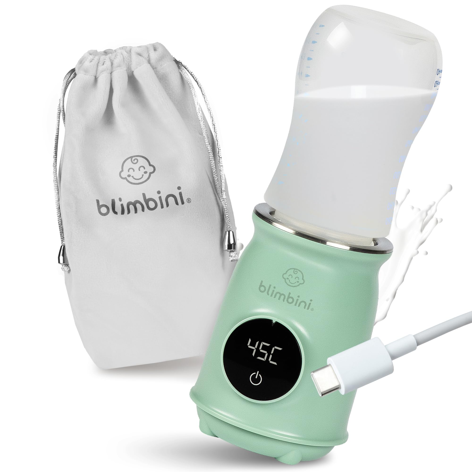 blimbini® Pro+ Flaschenwärmer – Akkubetrieben mit USB-C für unterwegs