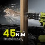 VIWKO 21V Akku Schlagbohrschrauber mit 2×2Ah Akkus – 45Nm Drehmoment & 29tlg Zubehör – Bild 2