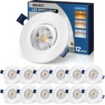 QOJUX LED Einbaustrahler 12er Set 230V – Schwenkbar, IP44, 3 Farbtemperaturen