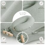 sei Design Stillkissen XXL 190x35 cm – Bio-Musselin & Teddyplüsch mit regulierbarer Füllung – Bild 9