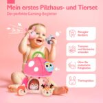 hahaland Pilzhaus Tierhaus mit 6 Tieren – Sensorisches Lernspielzeug für Babys 6–36 Monate – Bild 3
