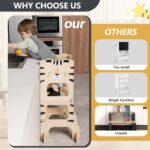 labebe Lernturm klappbar 3 in 1 – Montessori Learning Tower mit Kreidetafel ab 1 Jahr – Bild 8