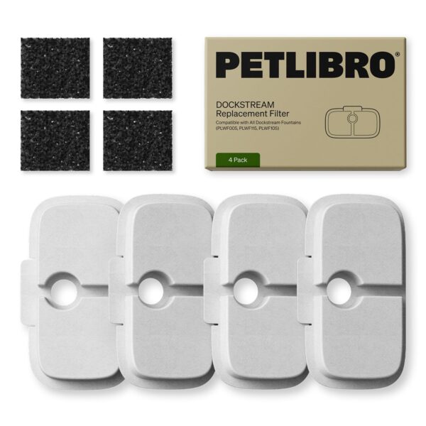 PETLIBRO Katzenbrunnen Filter 4er Pack – Ersatzfilter für Dockstream (2-Monats-Set)
