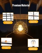 FabStyl Solar Hängeleuchte Boho-Design – 2er Set mit Fernbedienung & Timer für Garten – Bild 5