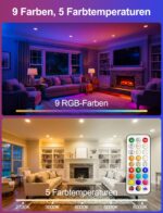 iLC LED Einbaustrahler 8W RGBW – 4er-Pack Deckenspots mit Fernbedienung & Farbwechsel – Bild 3