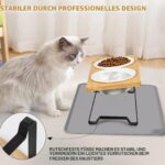 Lannvan Katzennapf 2er Set Erhöht – Ergonomische Futterstation mit Keramik & Bambus – Bild 4