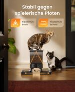 oneisall 5L Futterautomat mit 2 Edelstahlnäpfen – Automatische Katzenfütterung mit Timer & Sprachaufnahme – Bild 5