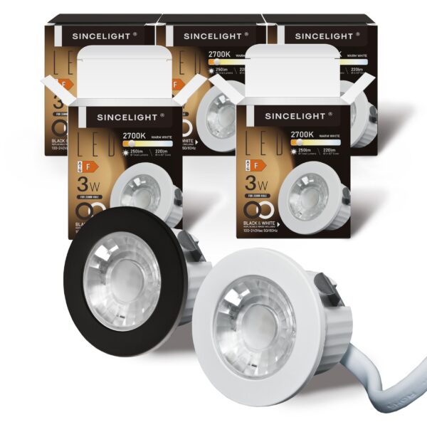 SINCELIGHT LED Mini Einbaustrahler 5er-Pack – IP65 Wasserdicht, 2700K Warmweiss für Schränke & Vitrinen