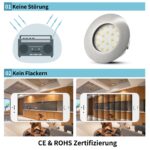 HiBay 6er Set LED Einbaustrahler 5W – Flache Deckenspots 230V Warmweiß Nickel – Bild 4