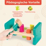 B. toys Formsortierer mit Hammerbank aus Holz – Pound & Play 8-teilig ab 2 Jahren – Bild 4