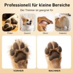 POIIOPY 2-in-1 Pfoten Haartrimmer & Krallenschere mit LED – Profi-Fellpflege für Hunde & Katzen – Bild 5