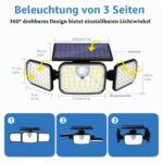 Peasur LED Solarleuchte mit Bewegungsmelder & Fernbedienung – 1000 Lumen, 270° Aussenleuchte – Bild 2