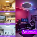 Taipow LED-Deckenleuchte 24W RGB Farbwechsel – Dimmbar mit Fernbedienung Ø30cm – Bild 6
