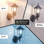 HOFTRONIC Huron LED-Wandleuchte mit Bewegungsmelder – IP44 Aussenleuchte E27 Schwarz – Bild 6