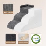 EHEYCIGA Hundetreppe 35 cm mit 3 Stufen – Gelenkschonend für kleine Hunde & Katzen – Bild 2