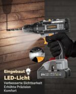 LEEIKOO 21V Akkuschrauber mit 42N.m – Bohrschrauber mit 2 Akkus & 14-teiligem Zubehör – Bild 5