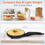 SNAILAR Crêpe-Maker 800W mit Antihaftbeschichtung – Elektrischer Pfannkuchen-Maker mit automatischer Temperaturkontrolle – Bild 3