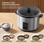 Eamoment 1,8L Reiskocher mit Dampfgarer & Antihaftbeschichtung – 700W für 1–10 Personen – Bild 3