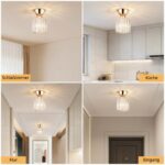MELAYR Kristall Deckenleuchte Ø13cm Gold – Elegante E27 Deckenlampe für moderne Räume – Bild 8