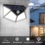 Hqynss 4er Set Solar-Wandleuchte mit Bewegungsmelder – 800 LM, 270° Ausleuchtung, IP65 wasserdicht – Bild 3