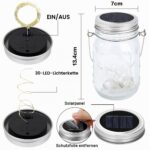 6er Set AUTOLA Solar Mason Jar Leuchten mit 30 LEDs – IP56 Gartenlaternen für Balkon & Terrasse – Bild 3