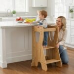 COSYLAND Lernturm mit R-Design & 3 Höhen – Höhenverstellbar bis 70 kg für Küche – Bild 2