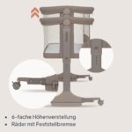 Lionelo Pari 3in1 Beistellbett – 6-fach höhenverstellbar mit Wiege & Transporttasche – Bild 8