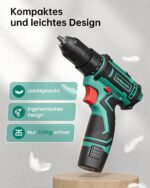 VIWKO 12V Akkuschrauber mit 2000 mAh & 98-teiligem Zubehör – Bohrschrauber für DIY – Bild 5