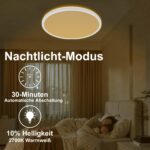 ONDTA LED Deckenlampe 45W, 6700lm, dimmbar 2700K–6500K mit Fernbedienung & IP44 – Bild 5