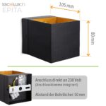 SSC-LUXon EPITA Wandleuchte 2er Set – Up & Down G9 Wandlampe schwarz-gold – Bild 5