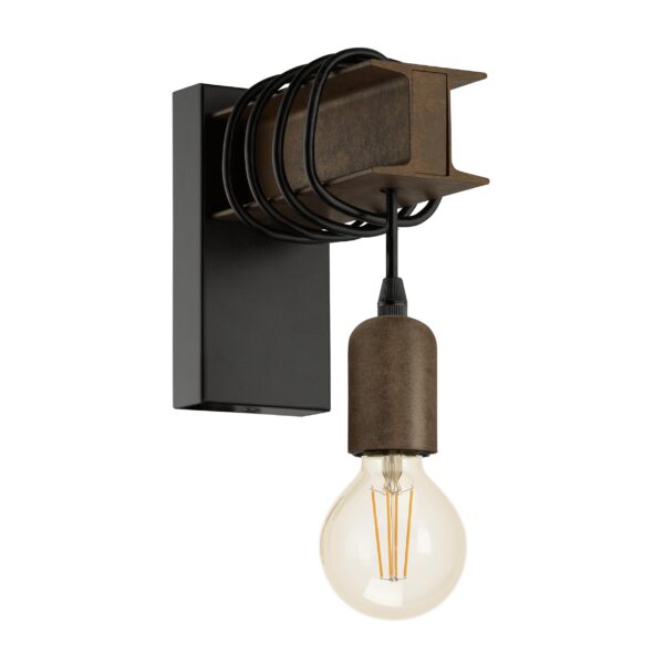 EGLO Townshend 4 Wandlampe – Industrial Vintage Wandleuchte in Rostoptik mit E27