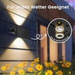 Delaiglow Solar-Wandleuchten 6er Set – IP67 Außenleuchten mit Bewegungsmelder für Garten & Zaun – Bild 2