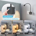 PRINCEWAY LED Wandleselampe Dimmbar mit USB-Ladefunktion – Steckdosenlampe für Schlafzimmer – Bild 3