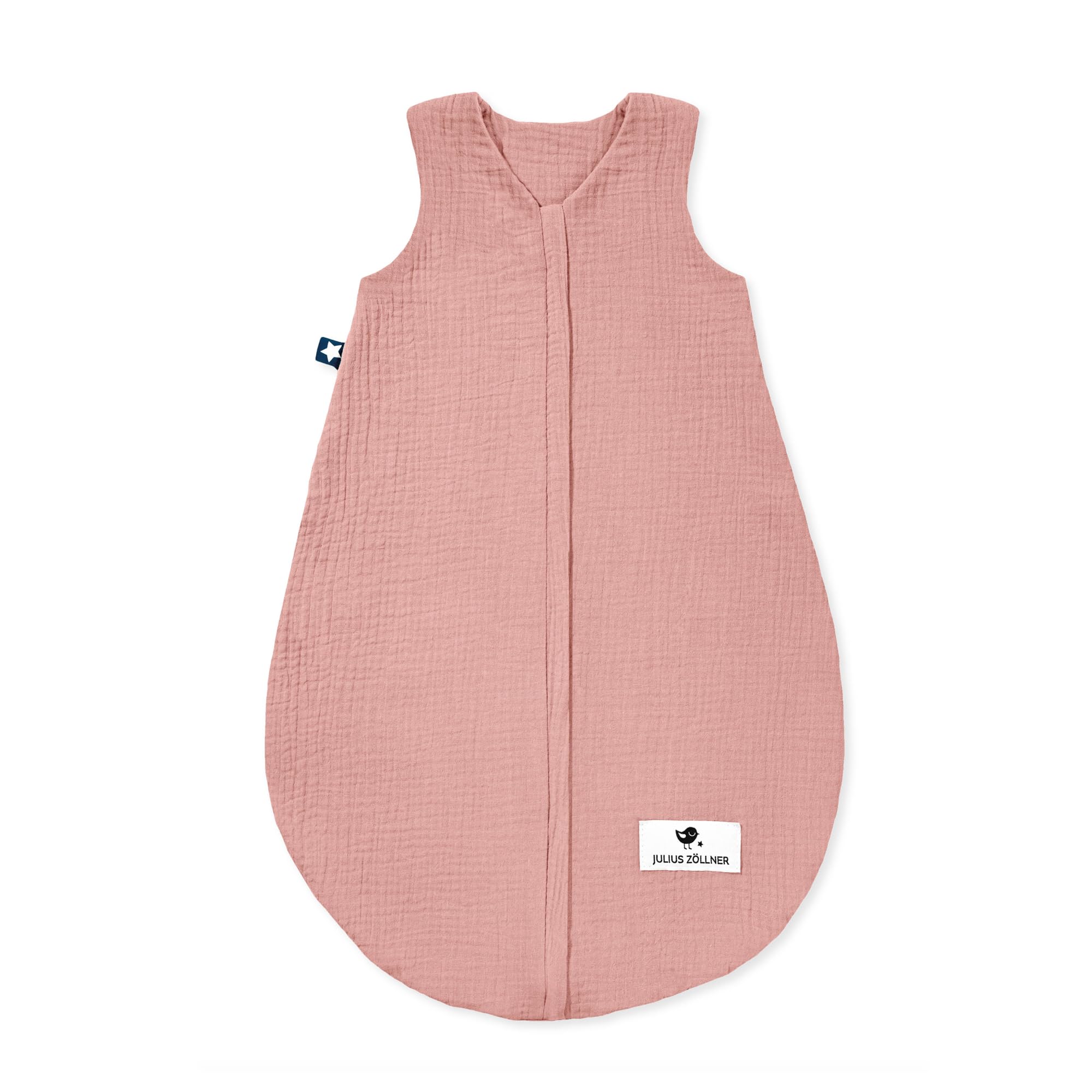 Julius Zöllner Musselin Sommerschlafsack Dusty Rose Grösse 60 – Atmungsaktiv für Babys