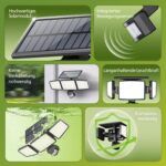 Philips Solar-Wandfluter 1200 Lumen mit PIR-Bewegungsmelder & 3 Köpfe – IP65 Sicherheitsleuchte (2er Set) – Bild 2