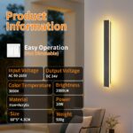 Ketom 60cm LED Wandlampe IP65 Wasserdicht – Moderne Aussenleuchte Warmweiß für Innen & Aussen – Bild 3