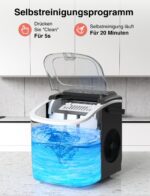 CROWNFUL Eiswürfelmaschine tragbar – 9 Eiswürfel in 6 Minuten, 12 kg/24h – Bild 6