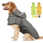Hunderegenmantel XL wasserdicht mit Kapuze & Reflektoren – Regenschutz für Hunde