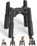 JUNSPOW Hundenapfständer mit verstellbarer Höhe & Breite – ergonomisch für mittlere & grosse Haustiere