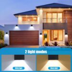 YUNYODA Solar Wandleuchte Aussen 2er Set – IP65 Solarleuchten mit 2 Lichtmodi für Garten & Terrasse – Bild 5